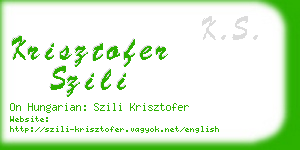 krisztofer szili business card